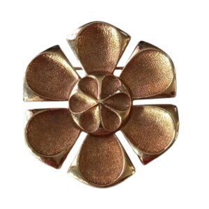 Vintage Gold Tone Flower Brooch